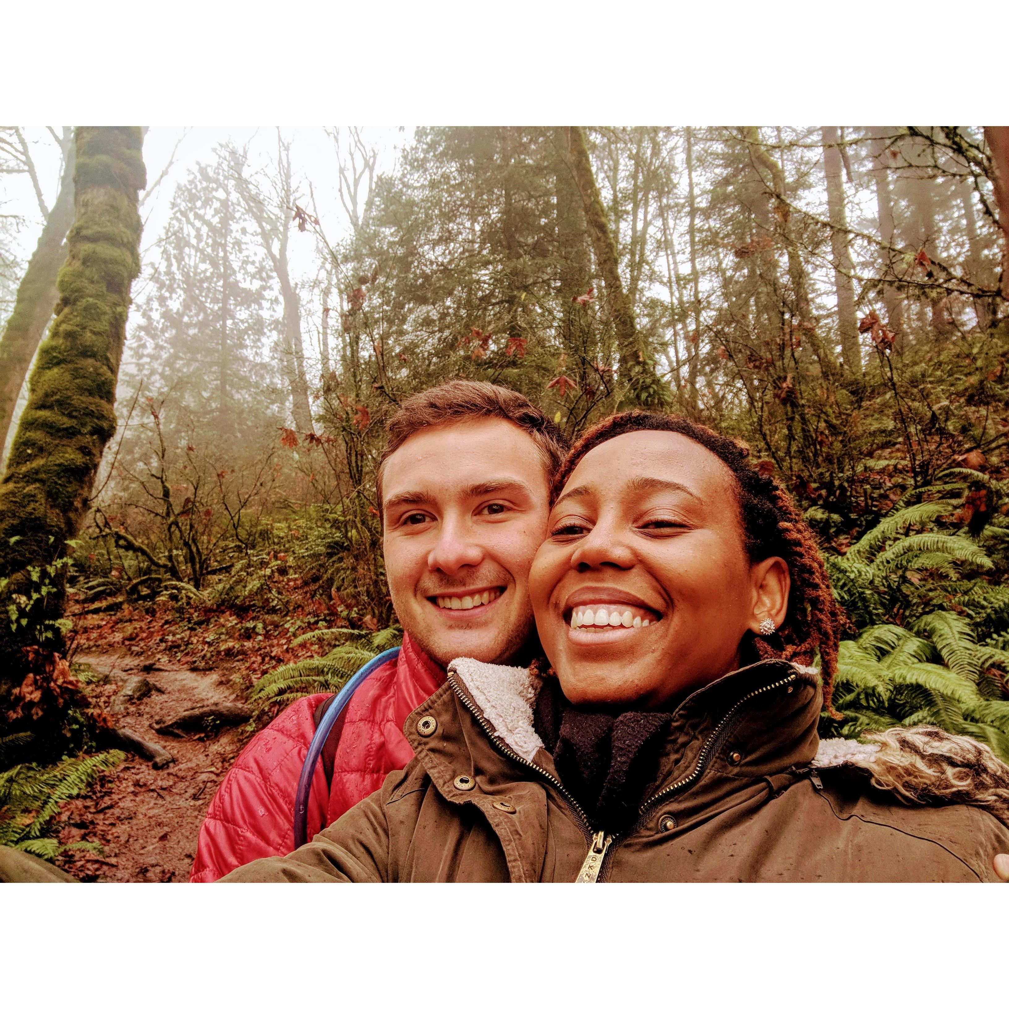 A morning hike before Nick proposed later on the beach