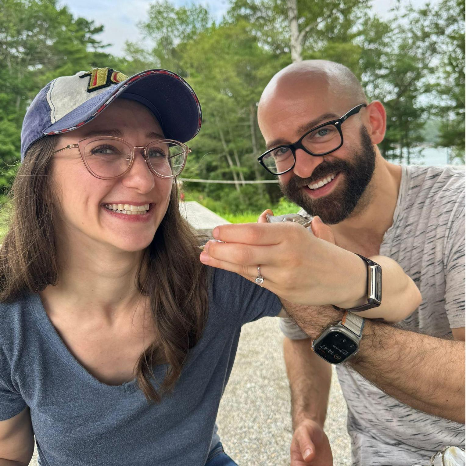 Enjoying being newly engaged in Boothbay Harbor, ME