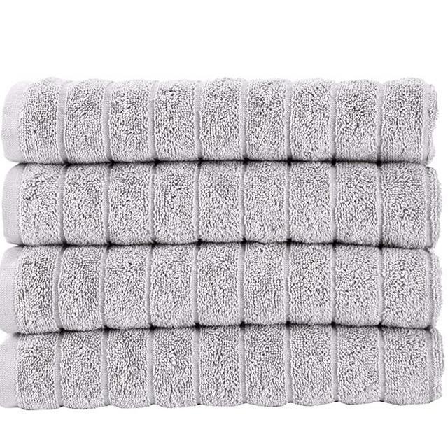 Classic Turkish Towels Luxury Bath Towel Set - Soft and Thick Oversized Ribbed Bathroom Towels Made with 100% Turkish Cotton (Platinum, 20x32 Hand Towels)