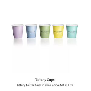 Tiffany Coffee Cups in Bone China, Set of Five