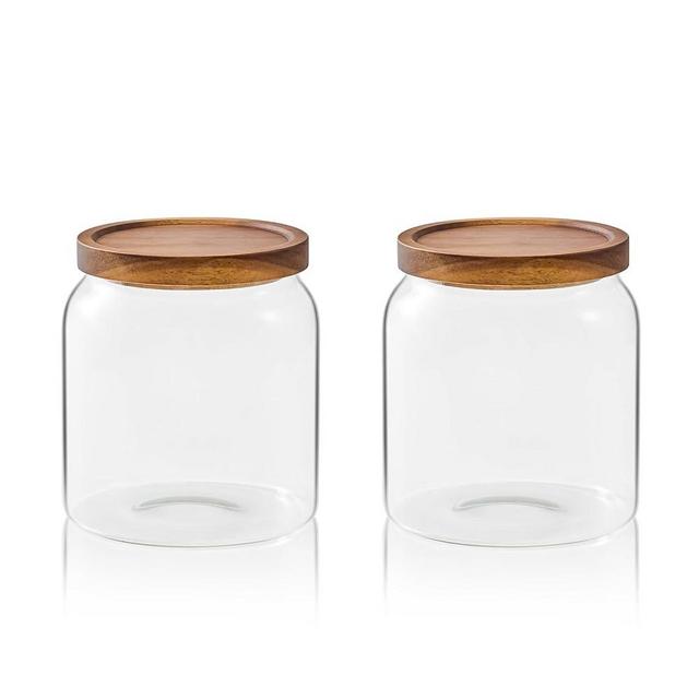 Sweejar Glass Jars for Laundry Room Organization, Half-Gallon Laundry Pods Container, Glass Food Storage Jars with Airtight Lid, 2 Pack, Press Lid