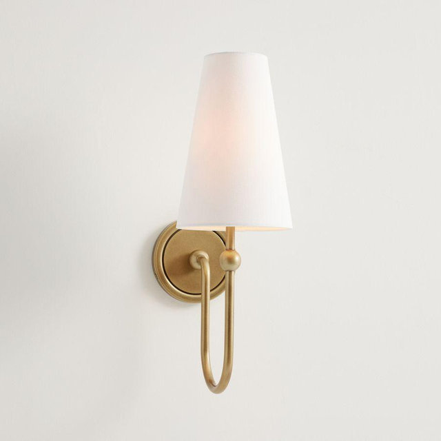 Palmer Swoop Arm Sconce, Vintage Brass