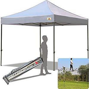 ABCCANOPY 30+Colors Pop Up Canopy 10 X 10-feet Commercial Instant Canopy Kit Ez Pop up Tent,Bonus Carrying Bag,Gray