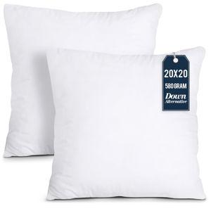 Utopia Bedding Throw Pillows Insert (Pack of 2, White) - 20 x 20 Inches Bed and Couch Pillows - Indoor Decorative Pillow