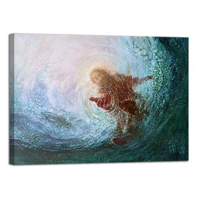VIIVEI Jesus Wall Art Christ Poster Canvas Prints God Home Decor for Bedroom Living Room Pictures Decals HD Printed Painting Artwork Framed Ready to Hang (28"x44", Jesus Artwork 2)