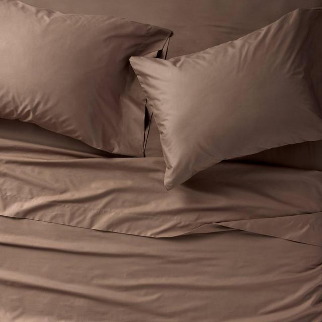 King 400 Thread Count Percale Sheet Set Fig Brown - Casaluna™
