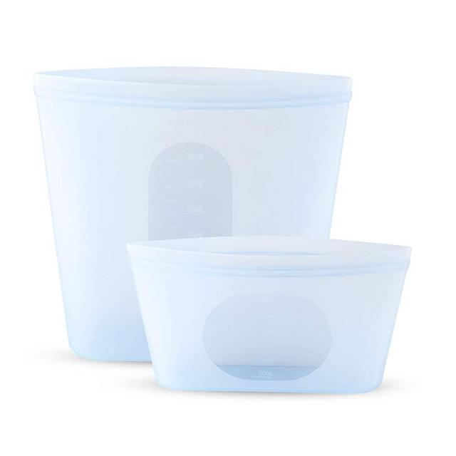 Cook with Color Reusable Silicone Food Storage Bag 2 Pack- Blue 800/300ML