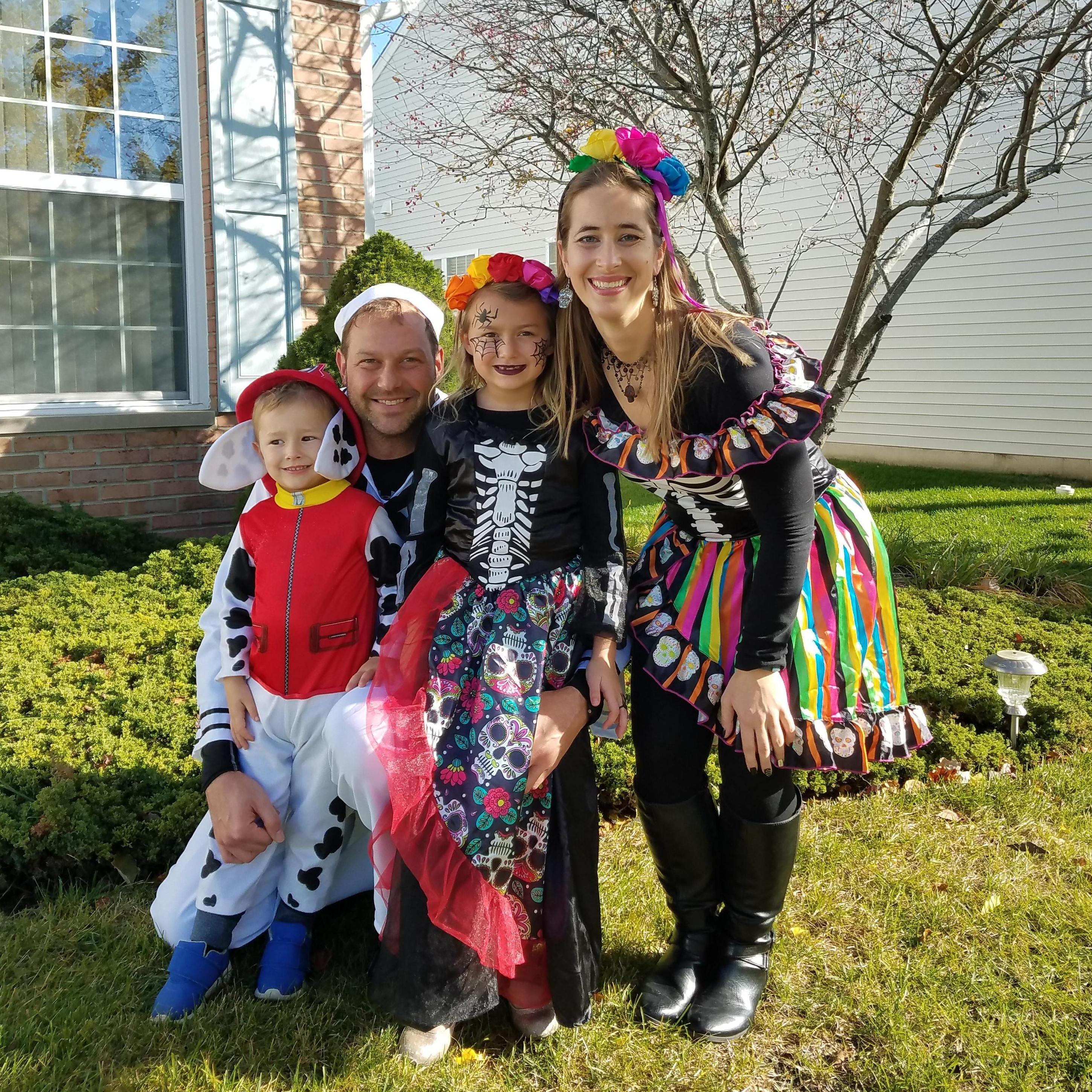 Trick-or-Treating with Violet and Rowan. We love getting dressed up too!