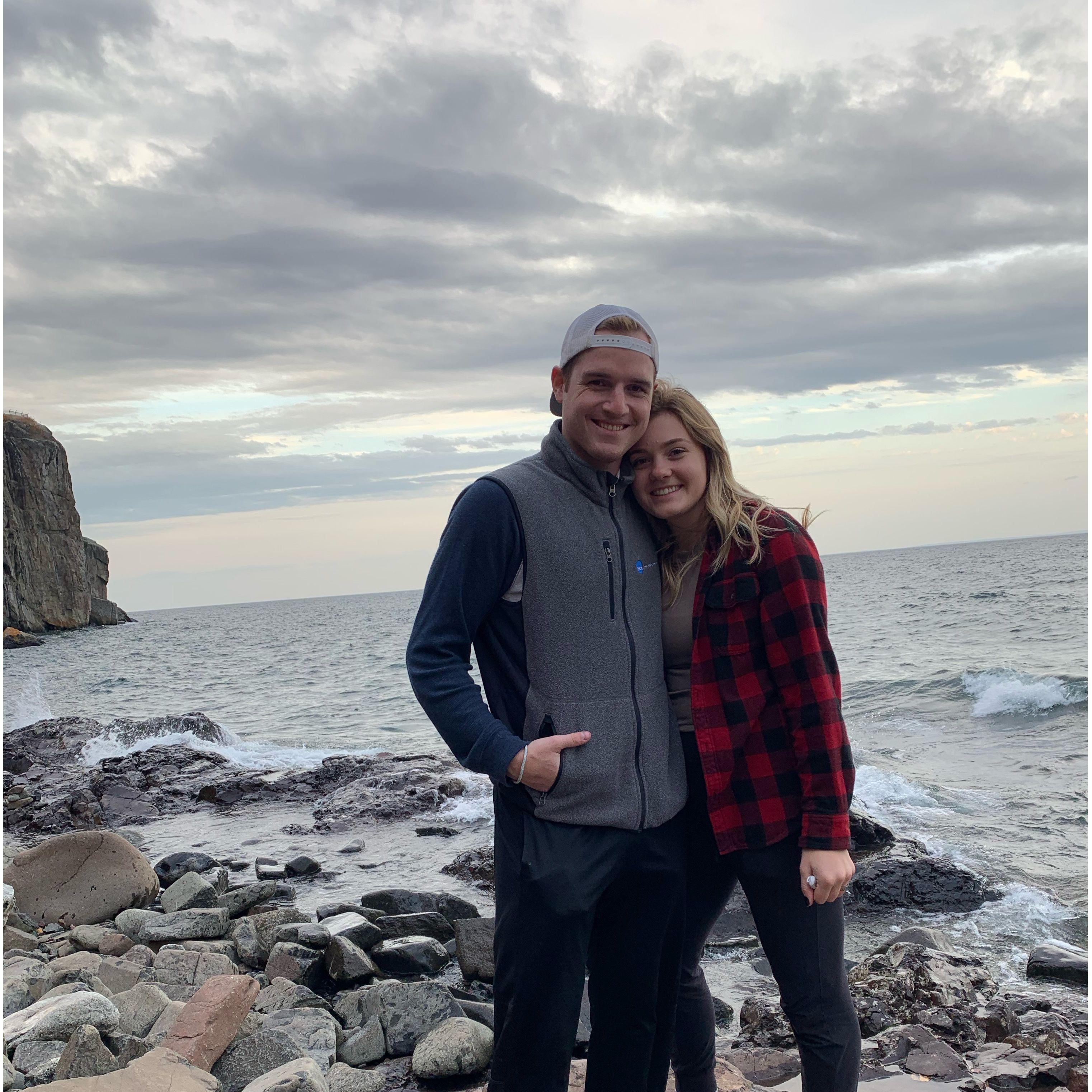 First time at Split Rock Lighthouse together, 3 years before Sam proposed on that same rock