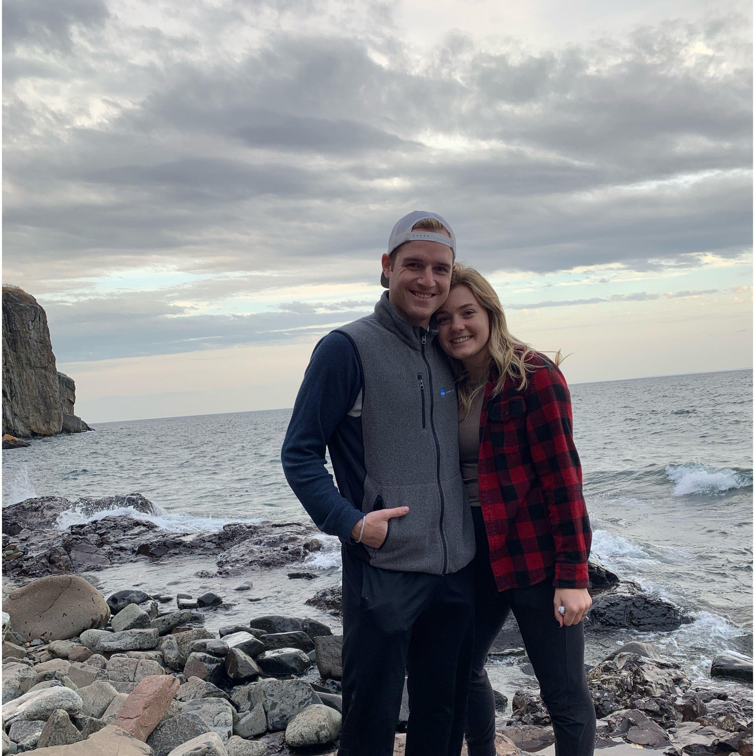 First time at Split Rock Lighthouse together, 3 years before Sam proposed on that same rock