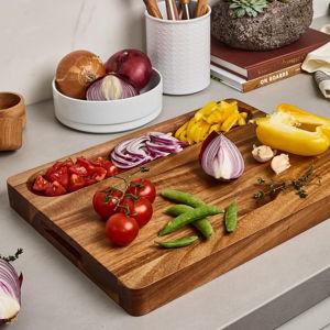 Sonder Los Angeles, Thick Sustainable Acacia Wood Cutting Board for Kitchen with Juice Groove, Sorting Compartment, Charcuterie 16x12x1.5 in (Gift Box Included)