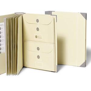 Savor | 2025 Edition The Folio™ Document Organizer | Custom Dyed Cloth-Bound Expanding File for Important Papers, Passports, Birth Certificates & More | Ideal for Home Organization & Graduation Gift