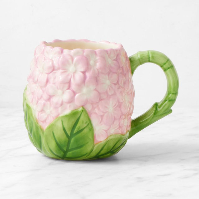 Hydrangea Figural Mug, Pink
