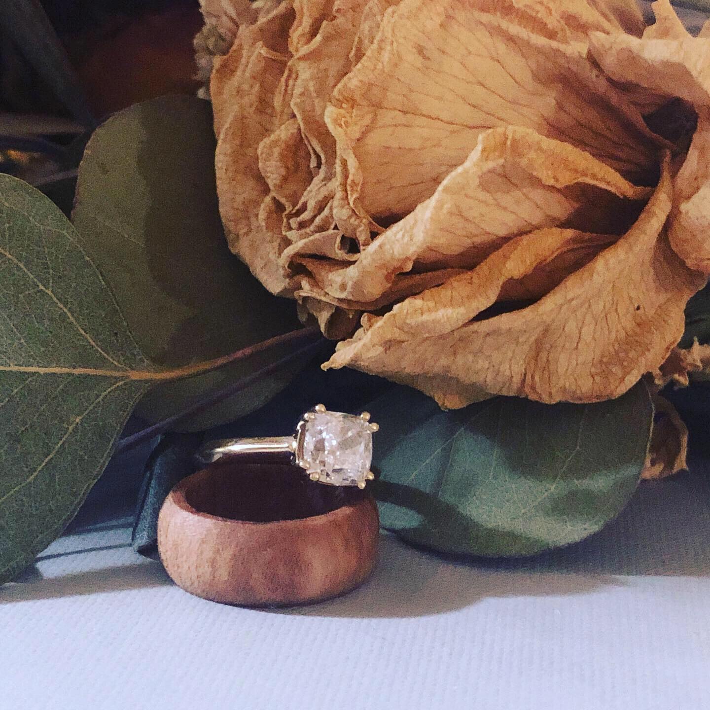 Kevin made this wooden ring for Teresa