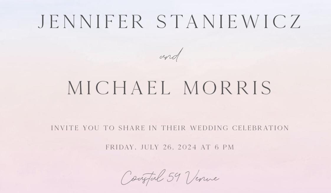 The Wedding Website of Jennifer Staniewicz and Michael Morris