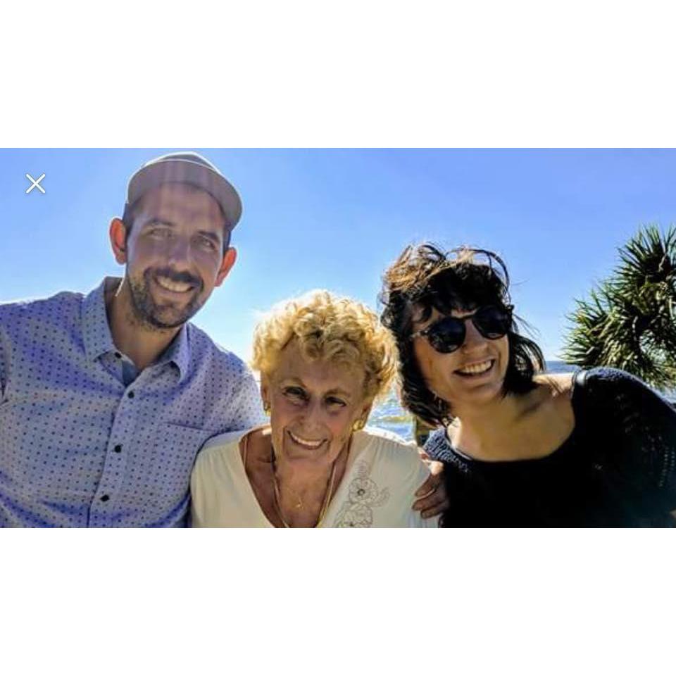 Eileen Schorr, Sean and Kristianne Hall ( "Nana" Grandmother of the Groom, Groom and Sister of the Groom) Family visit in Florida 2018.