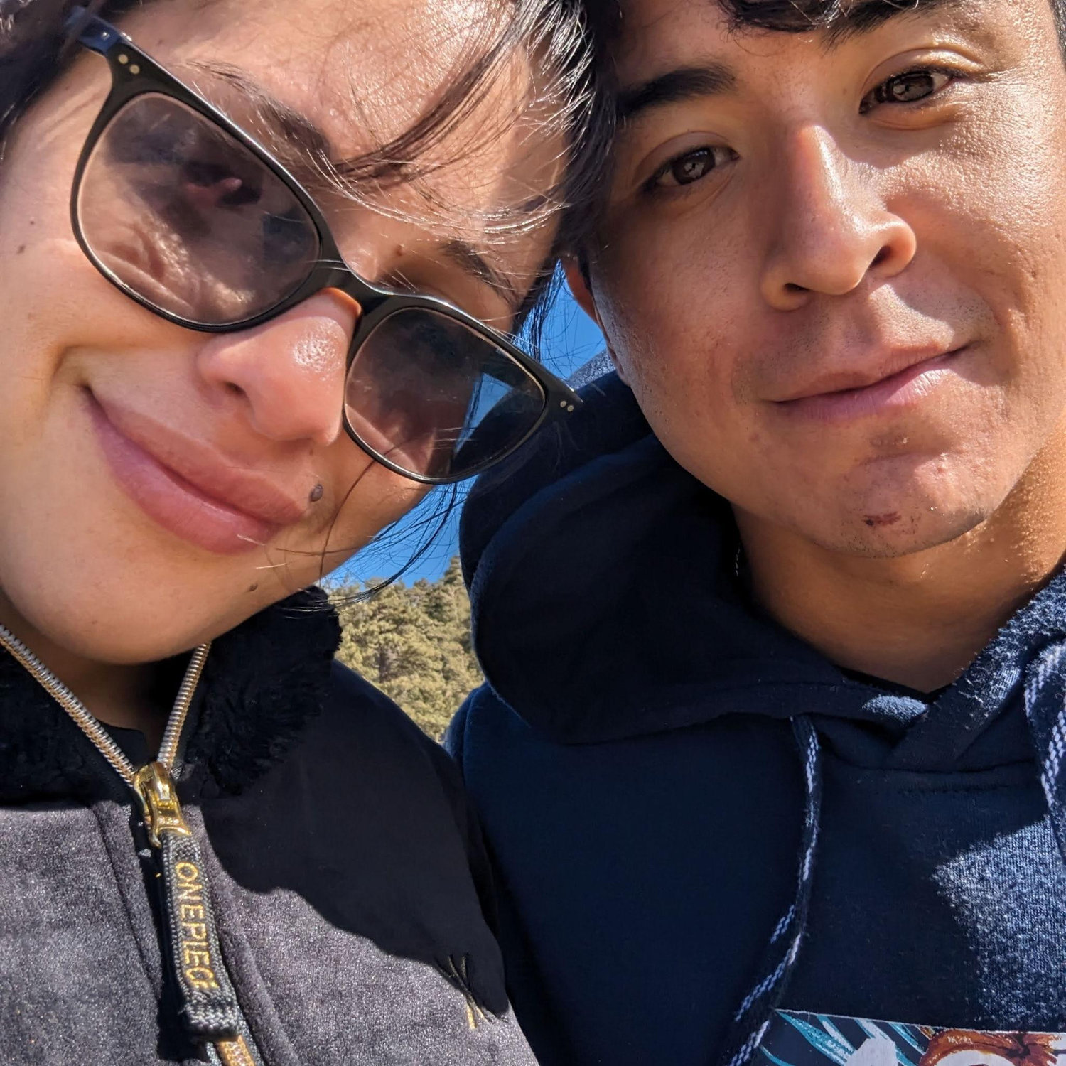 Right after he proposed on a camping trip, stop on the roadside, told me to close my eyes and I knew he was proposing when he said that!
