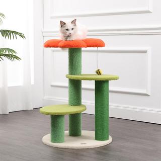 Poppy 3-Tier Modern Jute Flower Cat Tree Toy