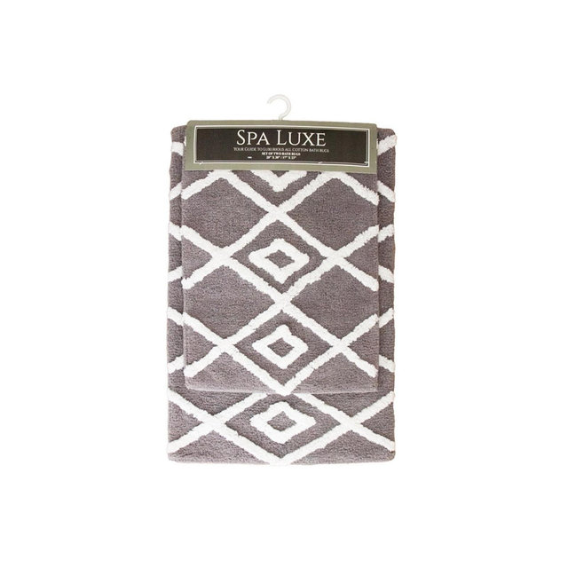 Arkwright Home Arkwright Spa Lux 2pc Bath Rug Set (Criss-Cross Pattern) - Color Options