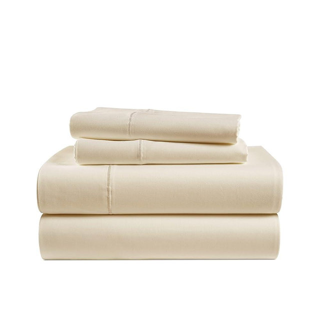 LANE LINEN 100% Egyptian Cotton Bed Sheets - 1000 Thread Count 4-Piece Ivory Calking Set Bedding Sateen Weave Luxury Hotel 16" Deep Pocket (Fits Upto 17" Mattress)