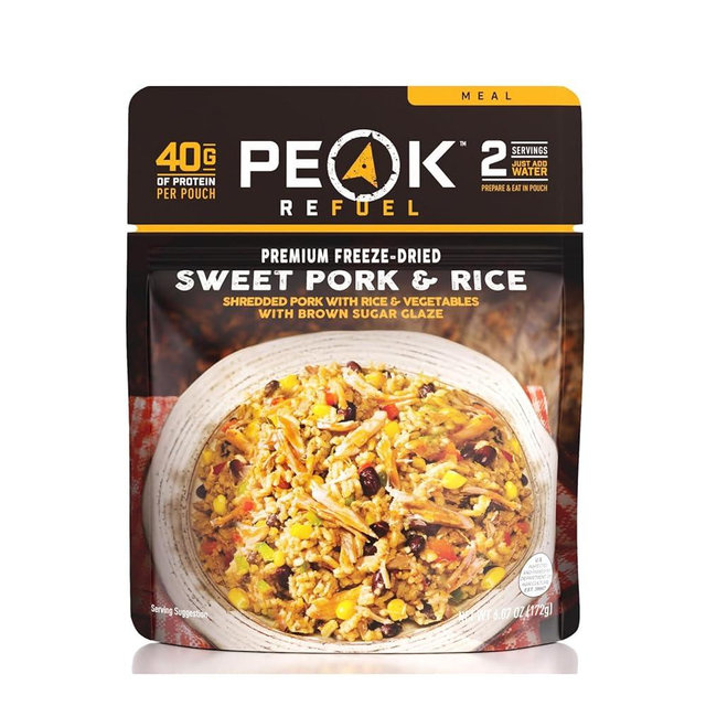 Peak Refuel Sweet Pork and Rice | Freeze Dried Hiking, Backpacking and Camping Meals | Amazing Taste | Real Meat | High-Protein | Quick Prep Food