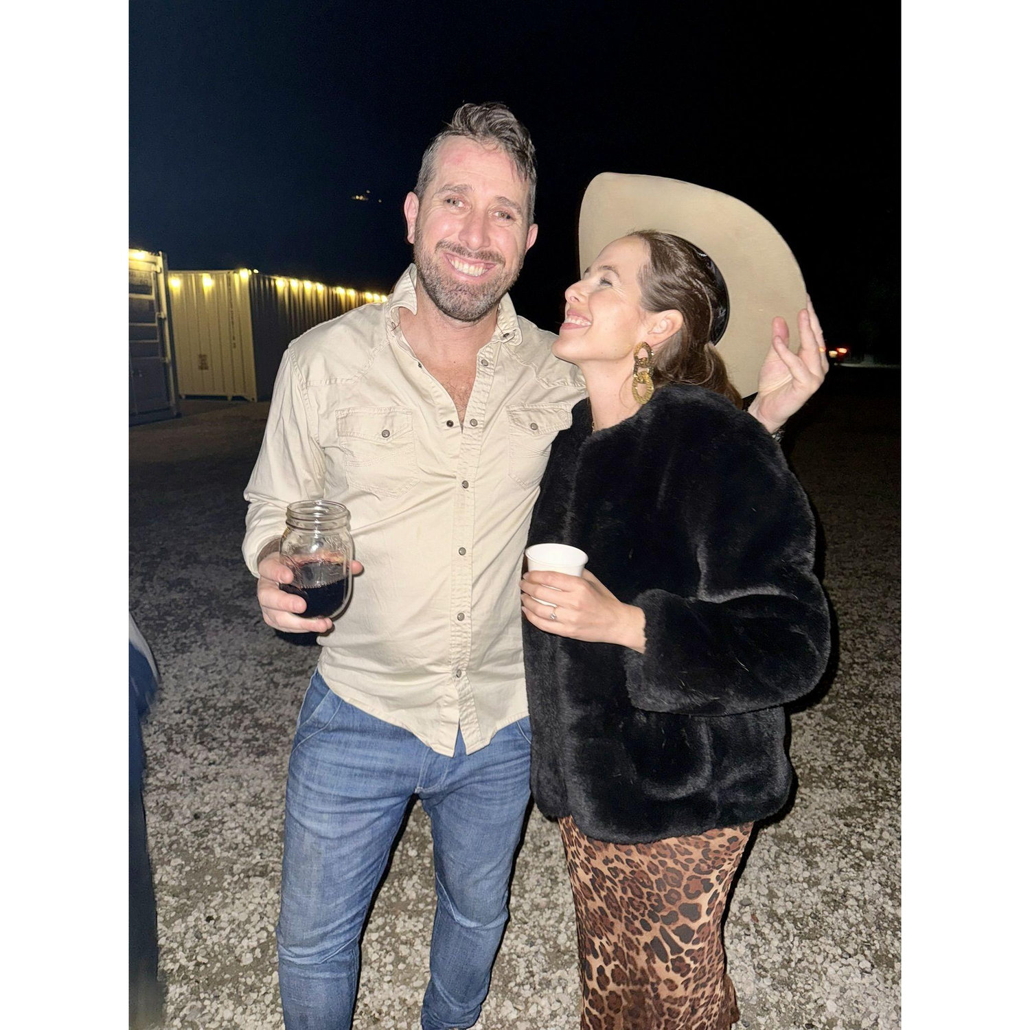 The night of our surprise engagement at Morgan's 35th bday.