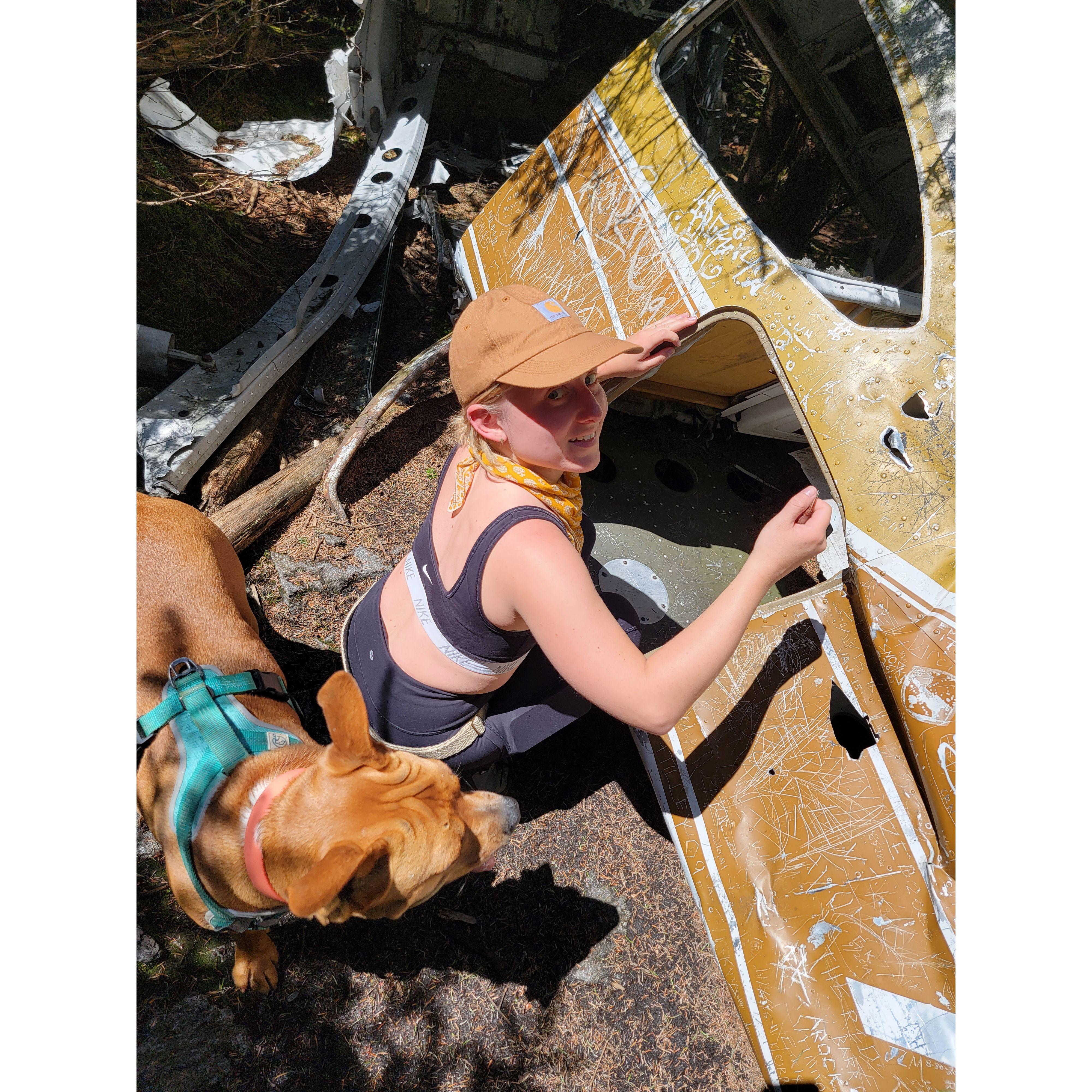 Airplane wreckage off trail on Mt Abe