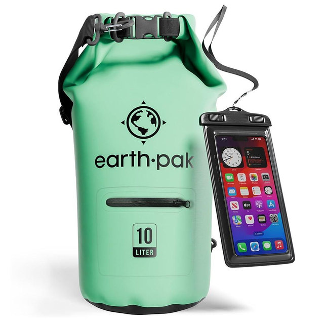 Earth Pak Waterproof Dry Bag with Zippered Pocket - Waterproof Dry Bag Backpack Keeps Gear Dry