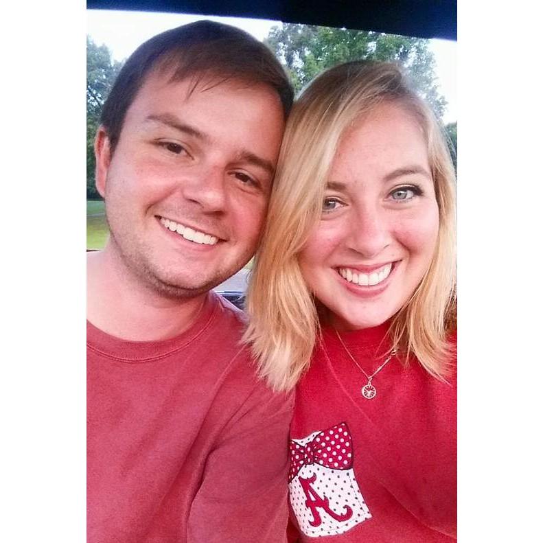 This was the first picture we took together. We had just started dating and he took me home to meet his family and to watch my first Alabama football game!