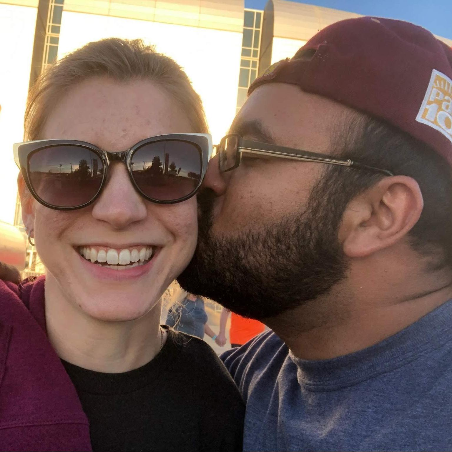 No kissing until the wedding day... well, I guess the cheek is ok. ;)