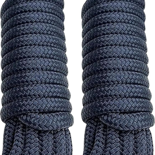 PACTHSD Double Braid 5/8" x 15' Boat Dock Lines (2-Pack) – Nylon Boat Ropes for Docking with 15" Spliced Eye – Heavy Duty Marine Rope – Soft & Durable Boat Lines for Pontoon and Light Boat (Navy Blue)