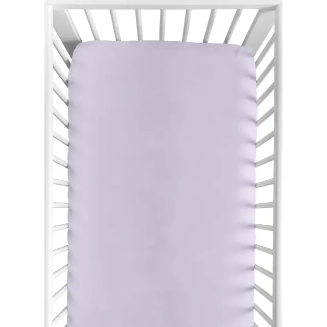 Sweet Jojo Designs Girl Baby Fitted Crib Sheet Rose Collection Solid Lavender Purple