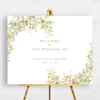 Olive Sage, Green Wedding Sign - Farnham Landscape