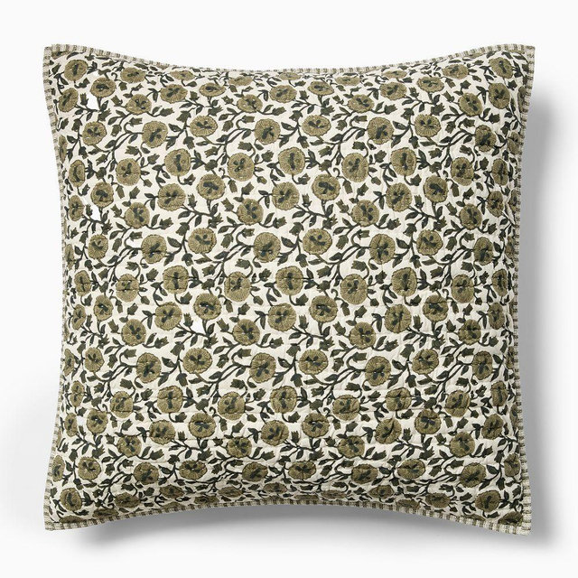Laney Floral Euro Sham, Elm