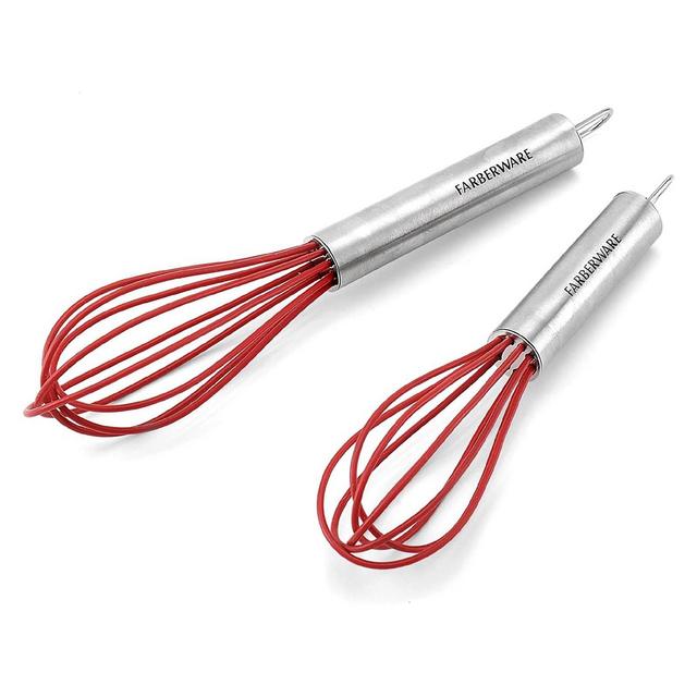Farberware Professional Silicone Mini Whisks, Set of 2, Red