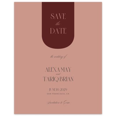 Dusty Terra Cotta, Brown Wedding Digital Save the Date - Dempsey Portrait