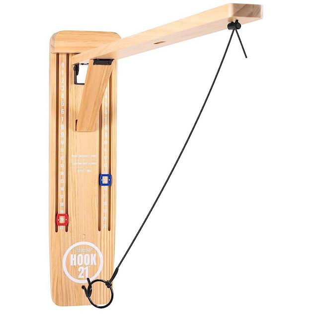 GoSports Hook 21 Wall Mount Ring Swing Game - Play Indoors or Outdoors with Foldable Arm