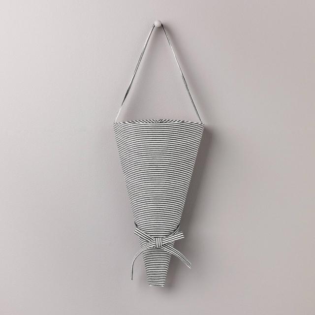 Conical Striped Fabric Flower Market Tote Gray/Cream - Hearth & Hand™ with Magnolia