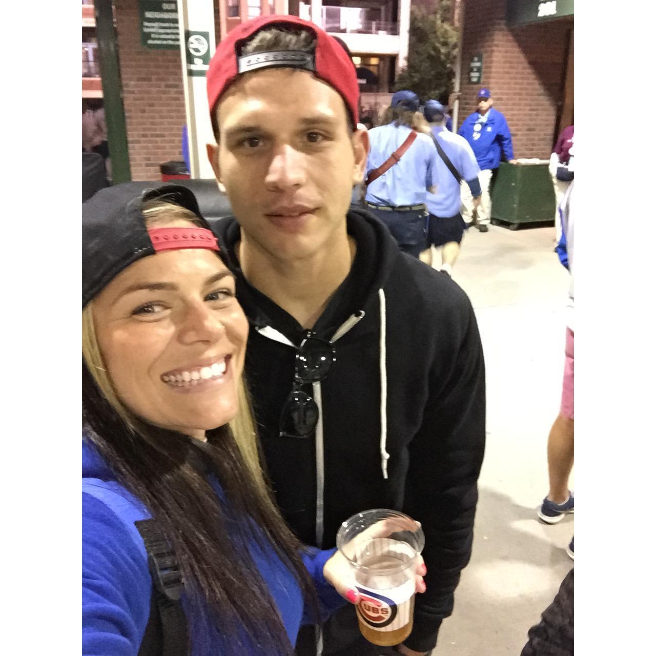 Together at a Cubs game