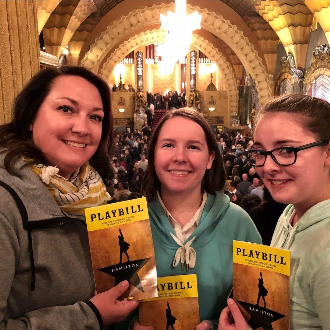 Emma and her family seeing Hamilton on Broadway in New York! 2018