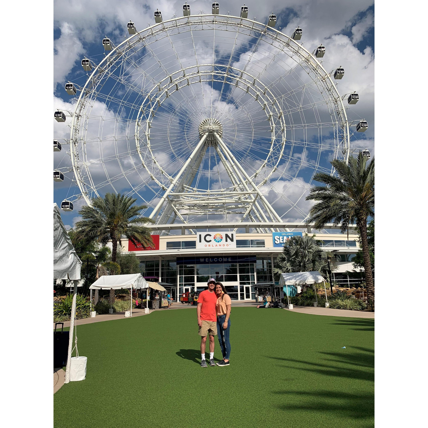 Us in front of a very large ferris wheel. This is where Hunter *~officially~* asked me to be his girlfriend even though he had been calling me his girlfriend for 6 months.