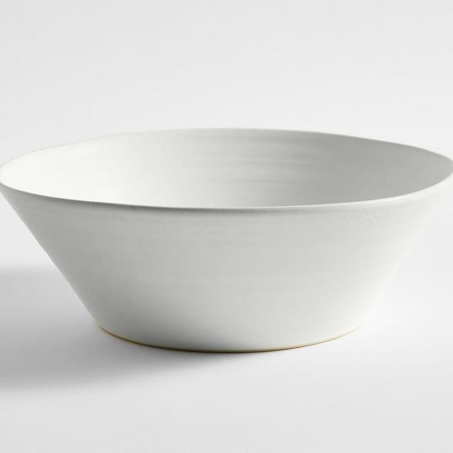 Larkin Reactive Glaze Stoneware Serving Bowl, XL - Shell White
