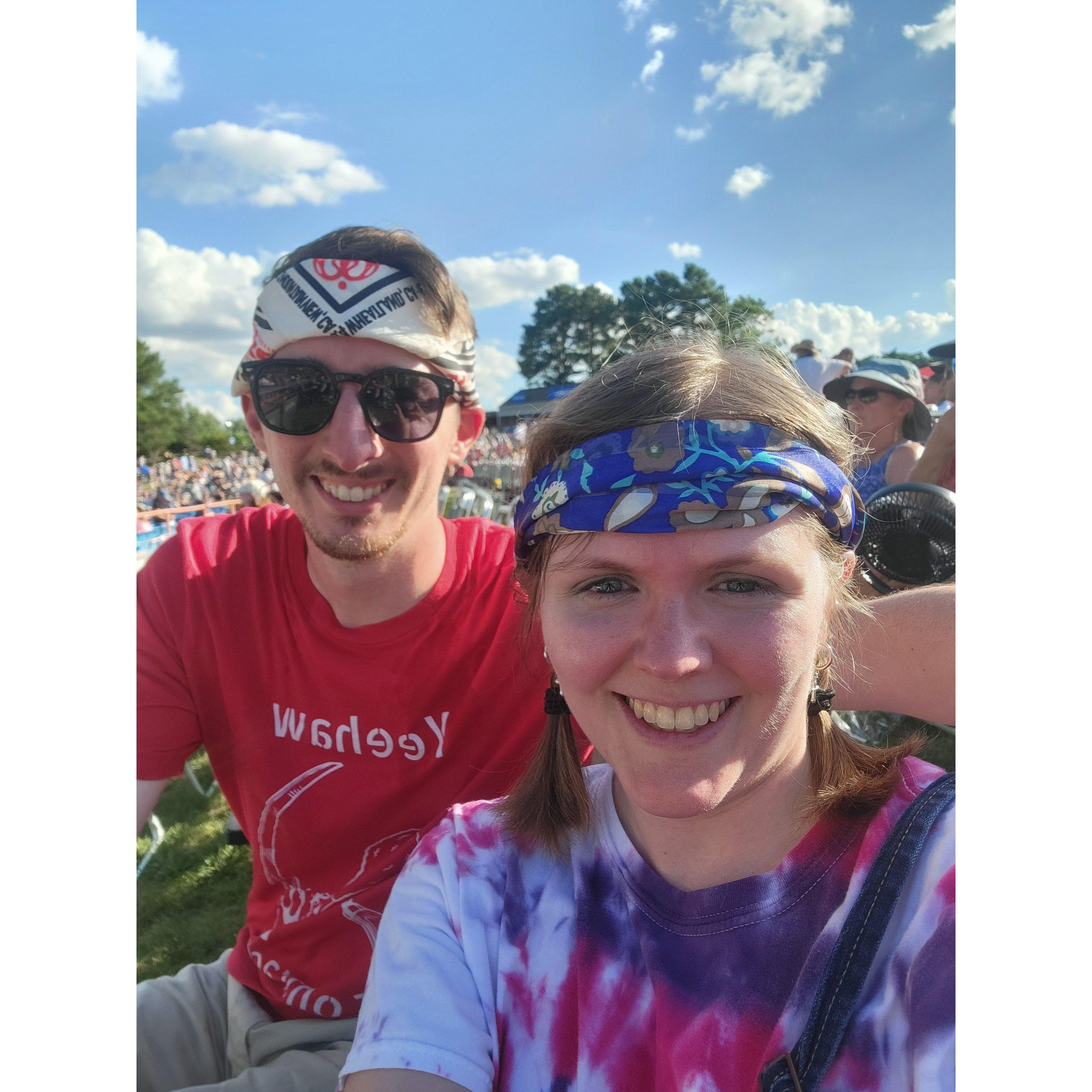 A love for Willie Nelson brought us together, so we made an effort ot go see him this summer! (He got sick and didn't perform, but we tried)