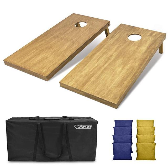 GoSports 4feet x 2feet Regulation Size Wooden Cornhole Boards Set - Includes Carrying Case and Over 100 Optional Bean Bag Colors