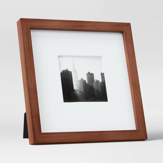 11 x 14 Matted to 8 x 10 Wood Wall Frame Midtone Woodgrain - Threshold™