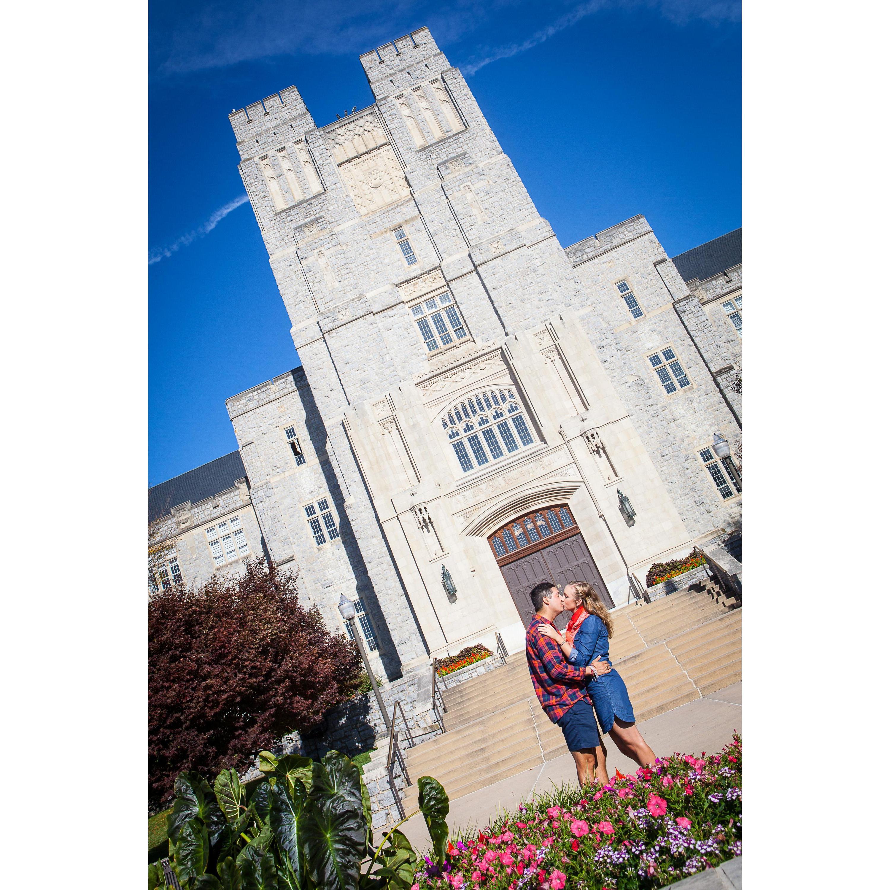 Engagement photo shoot at Virginia Tech