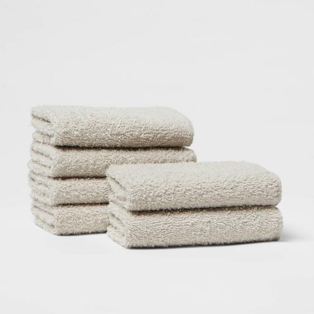 6pk Washcloth Set Sand - Room Essentials™