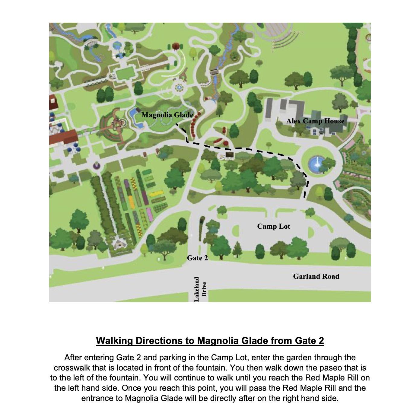 Walking directions to ceremony space