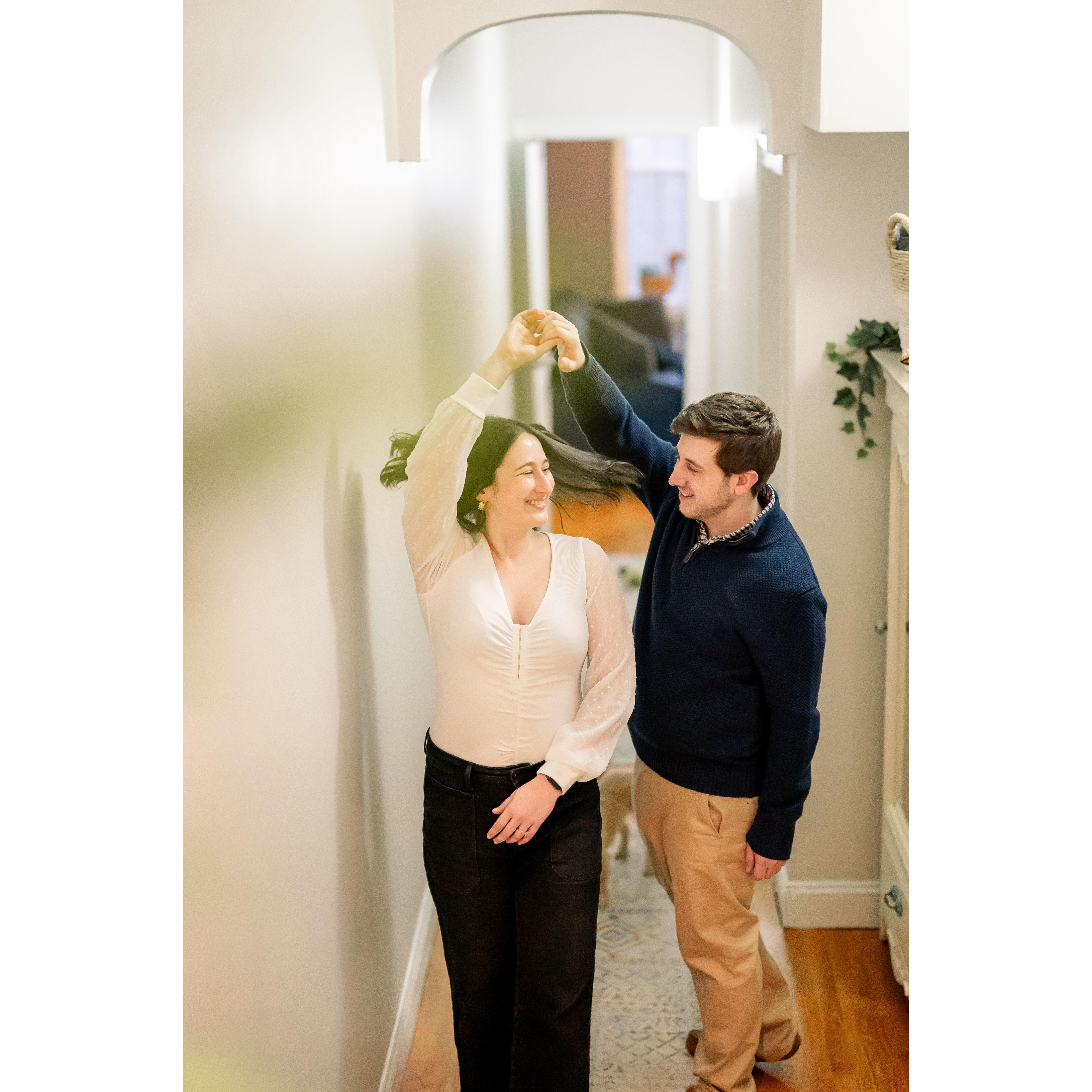 Engagement photos at home with Matt Gruber Photography