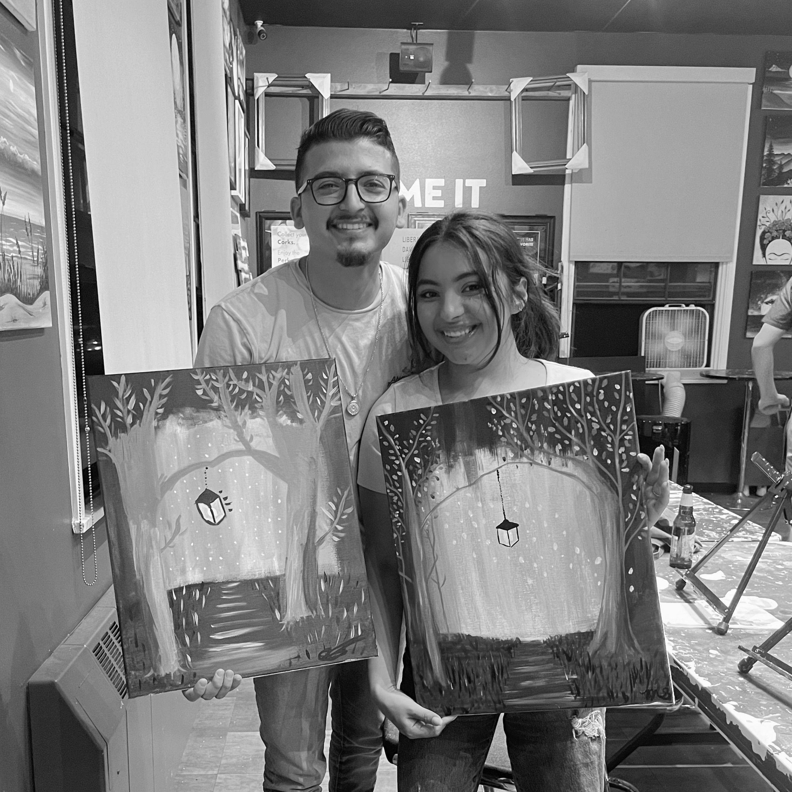 One of our first dates & fav date nights still- Paint Night!
